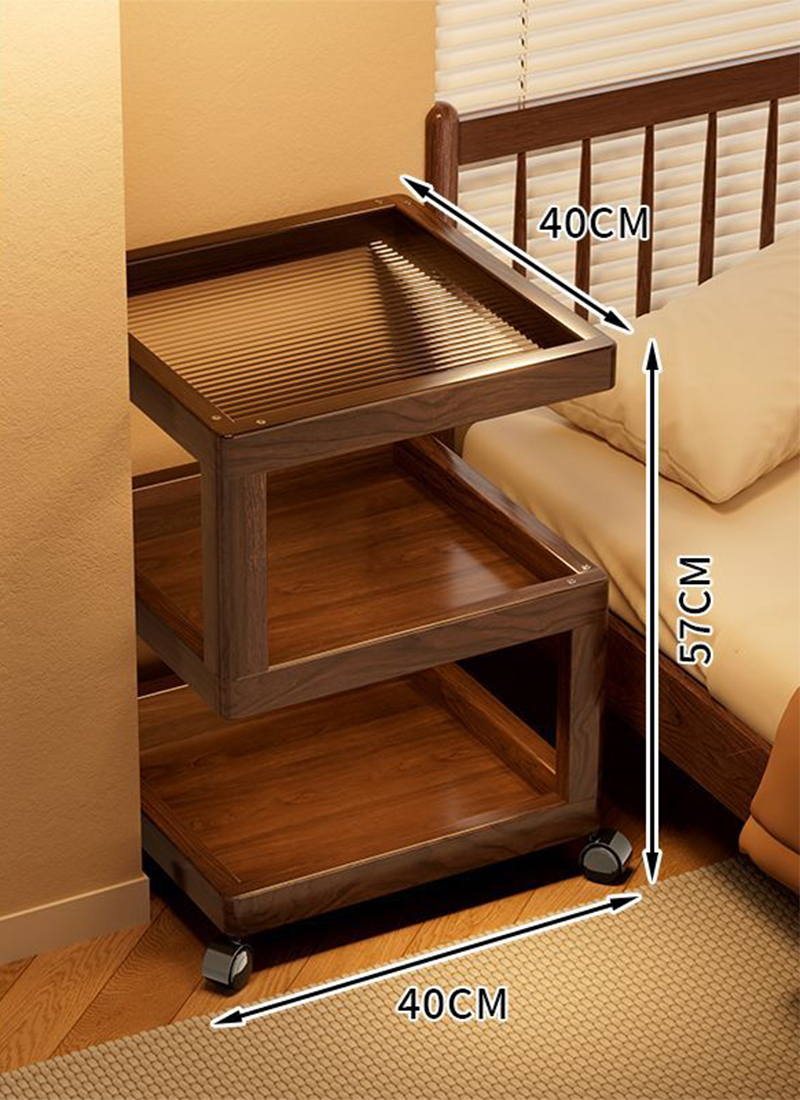 three-layer 40cm walnut color Reeded glass