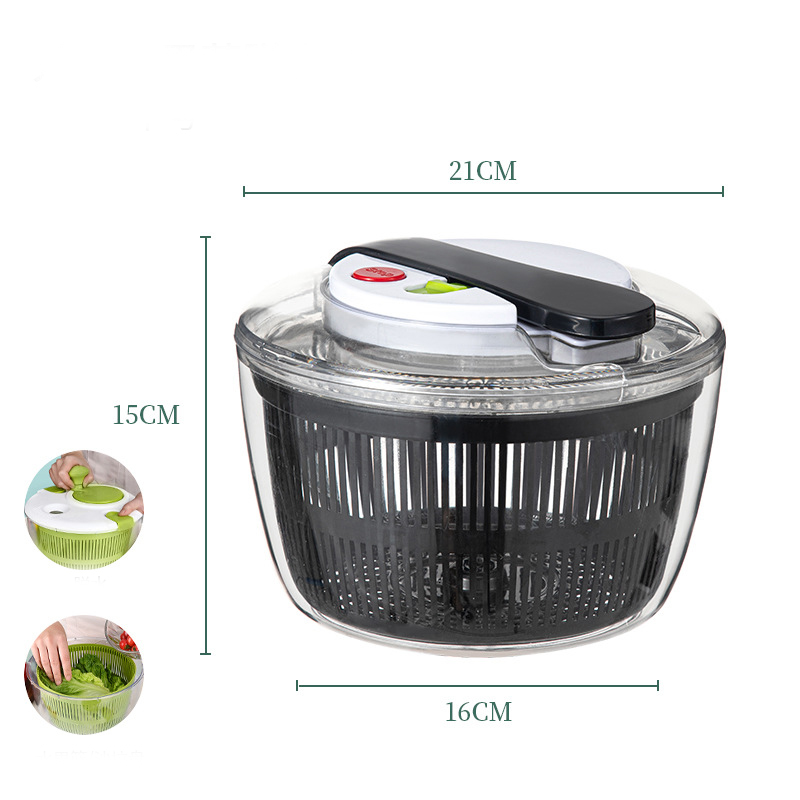 Medium 3L black [multi-function water slinger salad plate]]