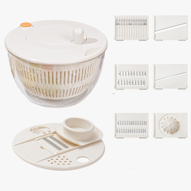 Milky white two-in-one [free cutting board   six blades]