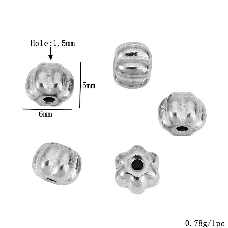 4:Steel color pumpkin beads 6mm