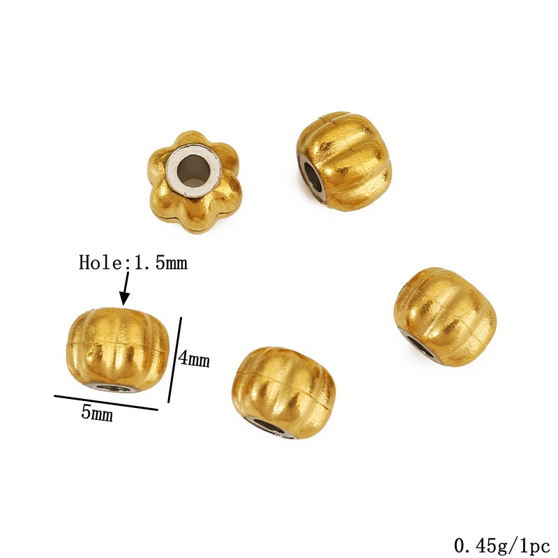 7:Golden pumpkin beads 5mm