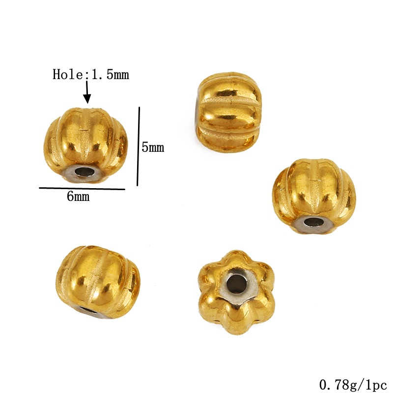 8:Golden pumpkin beads 6mm