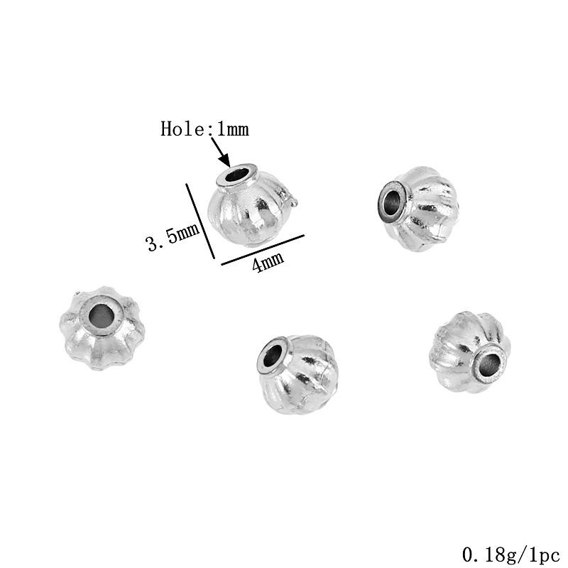 10:Steel color lantern beads 4mm