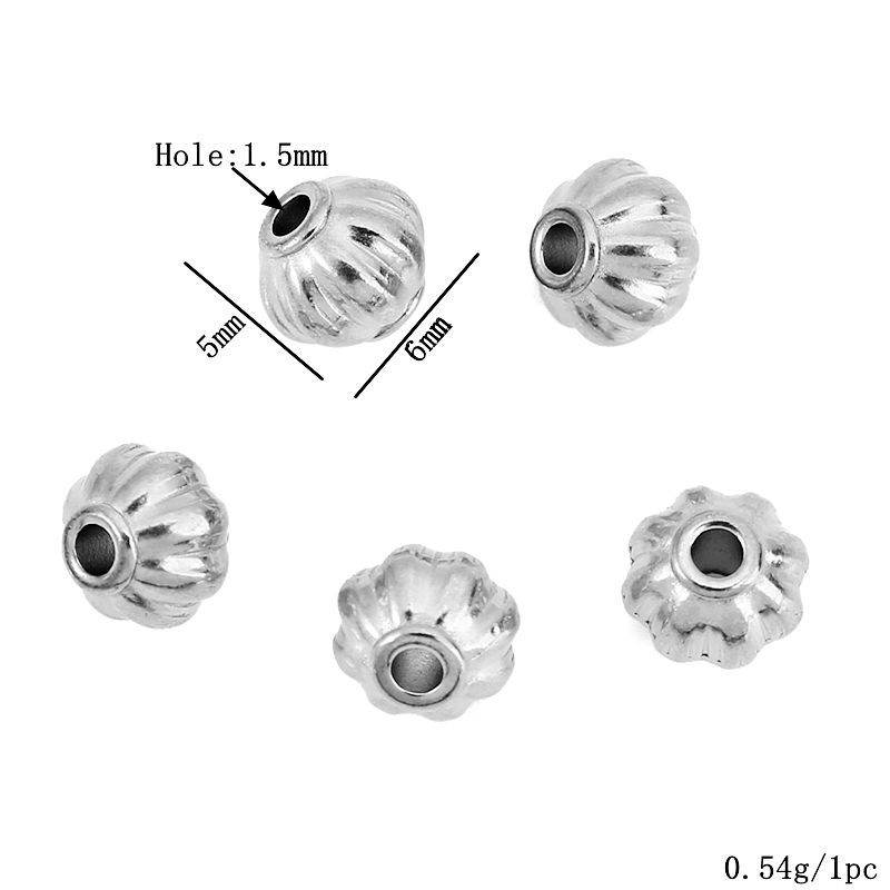 12:Steel color lantern beads 6mm