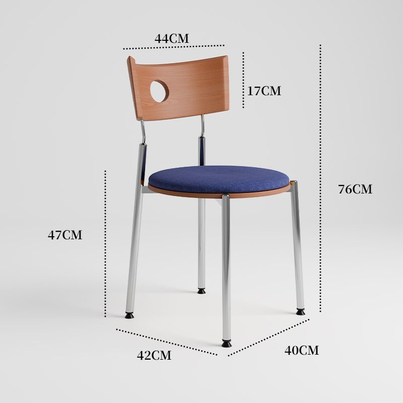[walnut backrest] dark blue seat cushion - with solid wood board