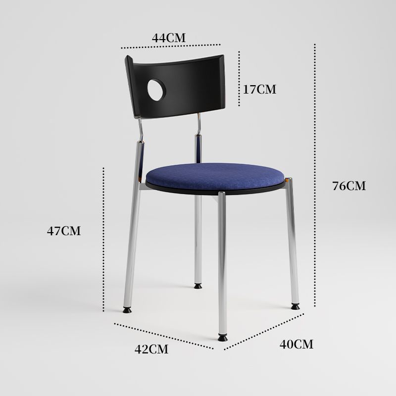 black backrest, navy blue seat cushion