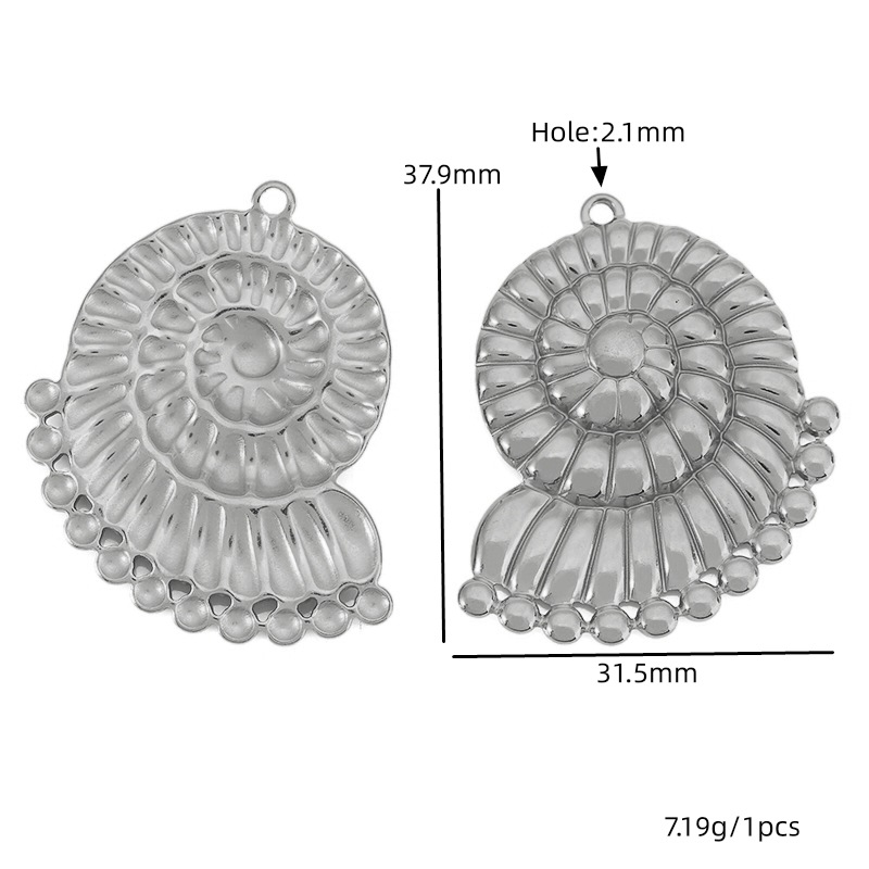9:Steel color conch 31.5*37.9mm
