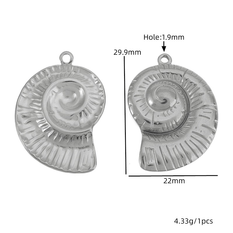 13:Steel color conch 22*29.9mm