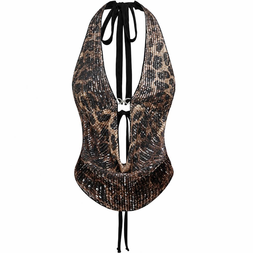 Dark brown leopard print