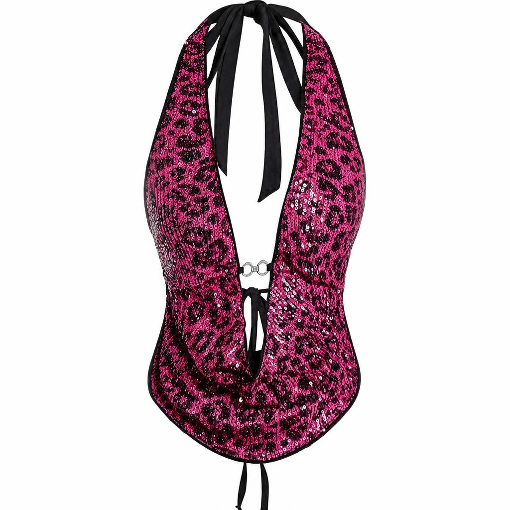 Crimson leopard print