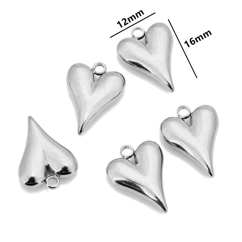 9:Pointed love steel color 12*16mm