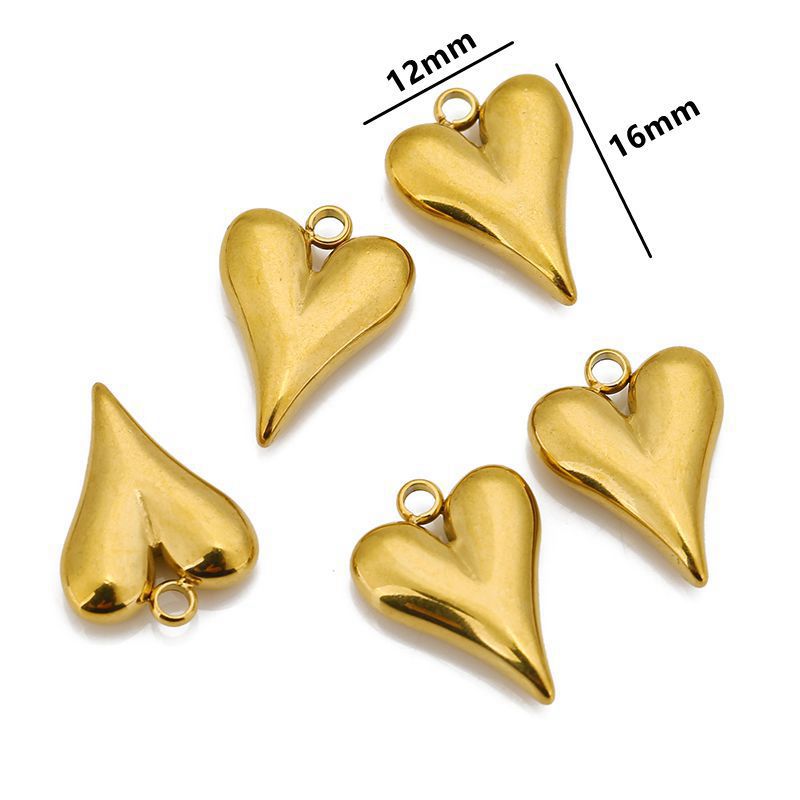 10:Pointed heart gold 12*16mm