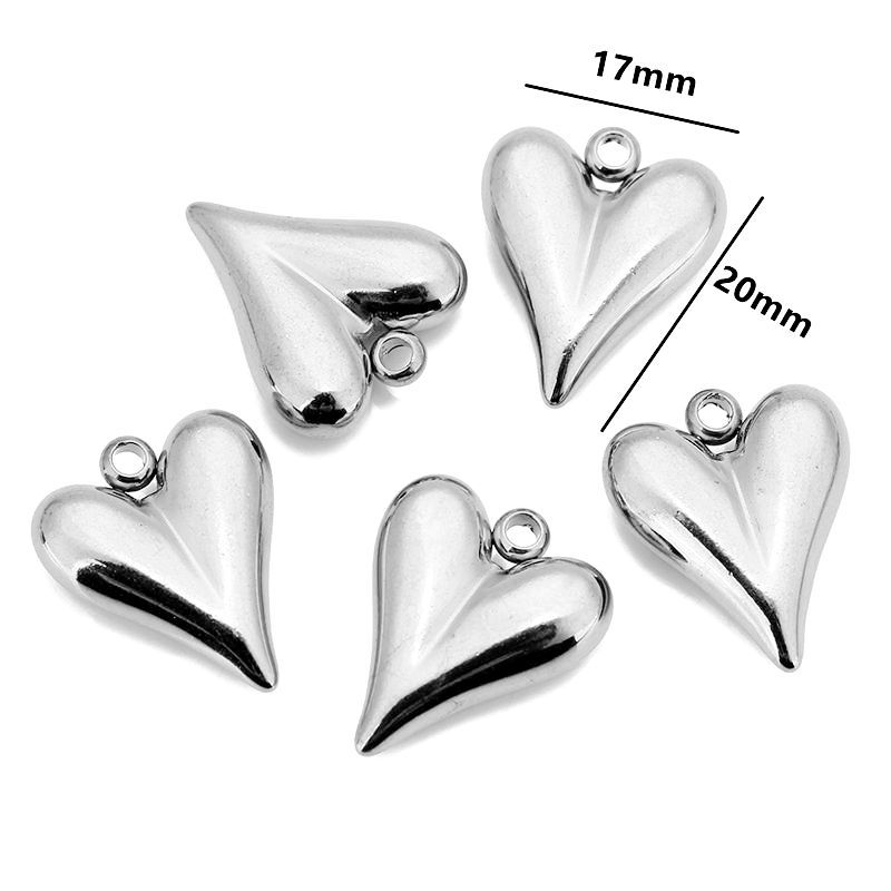 11:Pointed love steel color 17*20mm