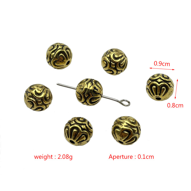 2:Flower-shaped round beads-ancient gold