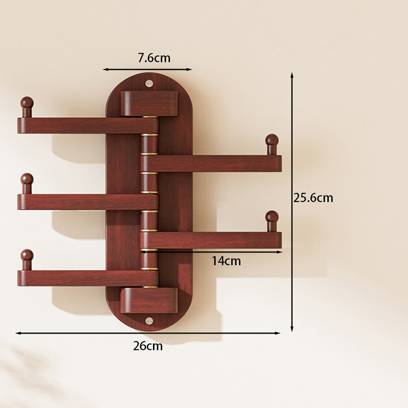 five-hook rotating wall hook brown