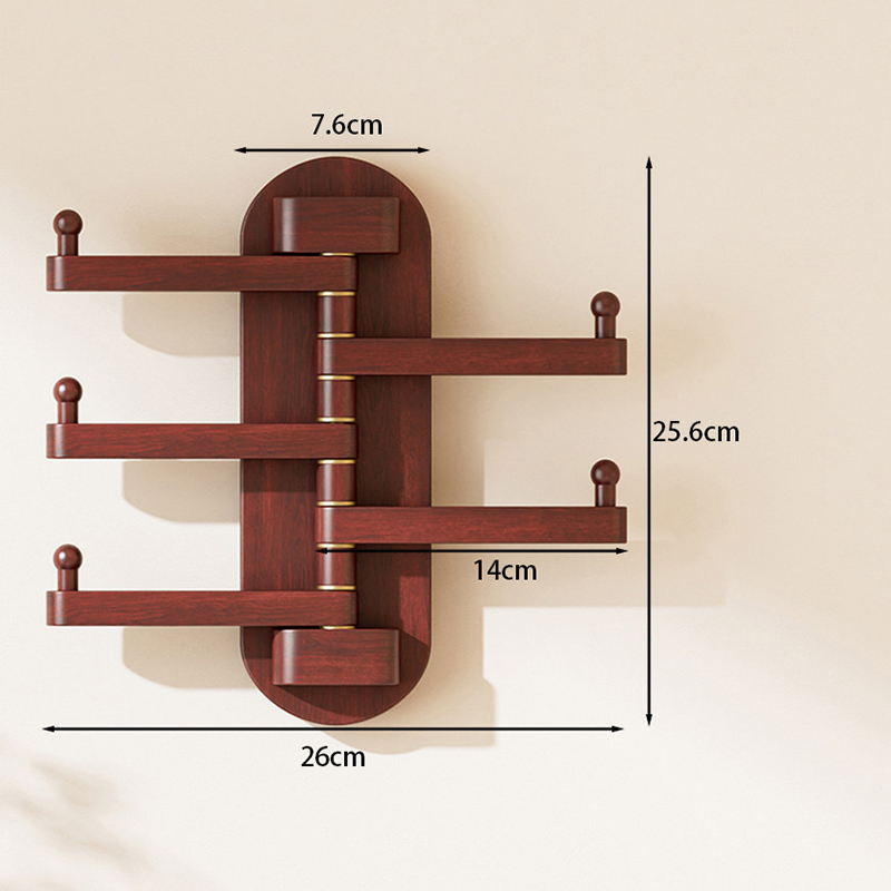 five-hook rotating wall hook brown (no need to punch holes)