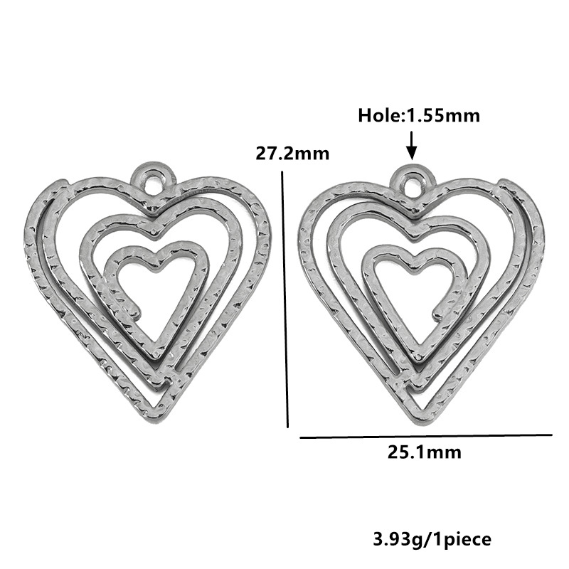9:Hollow heart - steel color