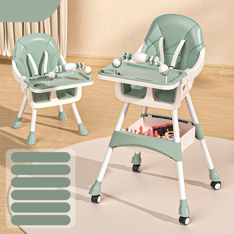 Luxury Green Double Plate Height Adjustable Cushion Toy Rack Storage Basket Universal Wheel