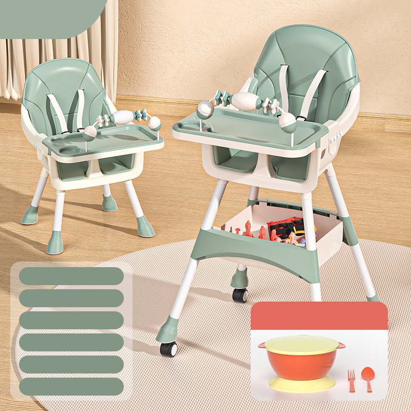 Flagship Green Double Plate Height Adjustable Cushion Toy Rack Storage Basket Universal Wheel