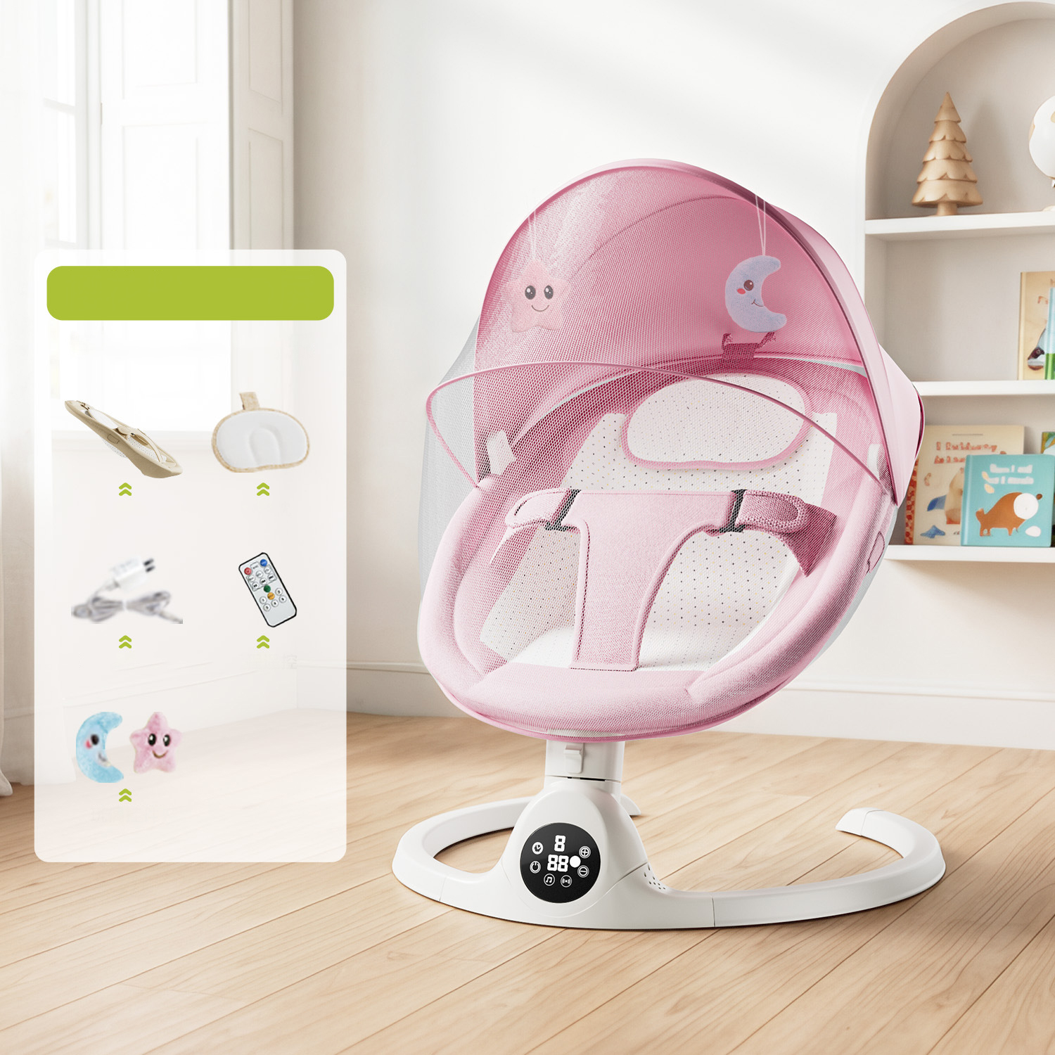 Pink bluetooth app remote control   u pillow   mosquito net cushion   doll