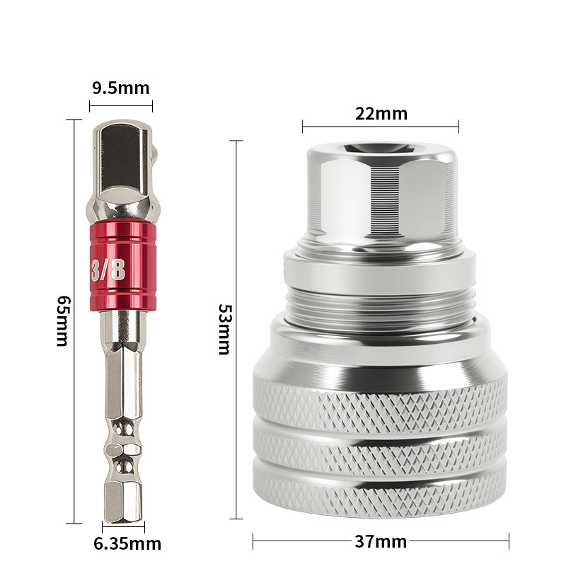 Adjustable magic sleeve 3/8 color ring post red