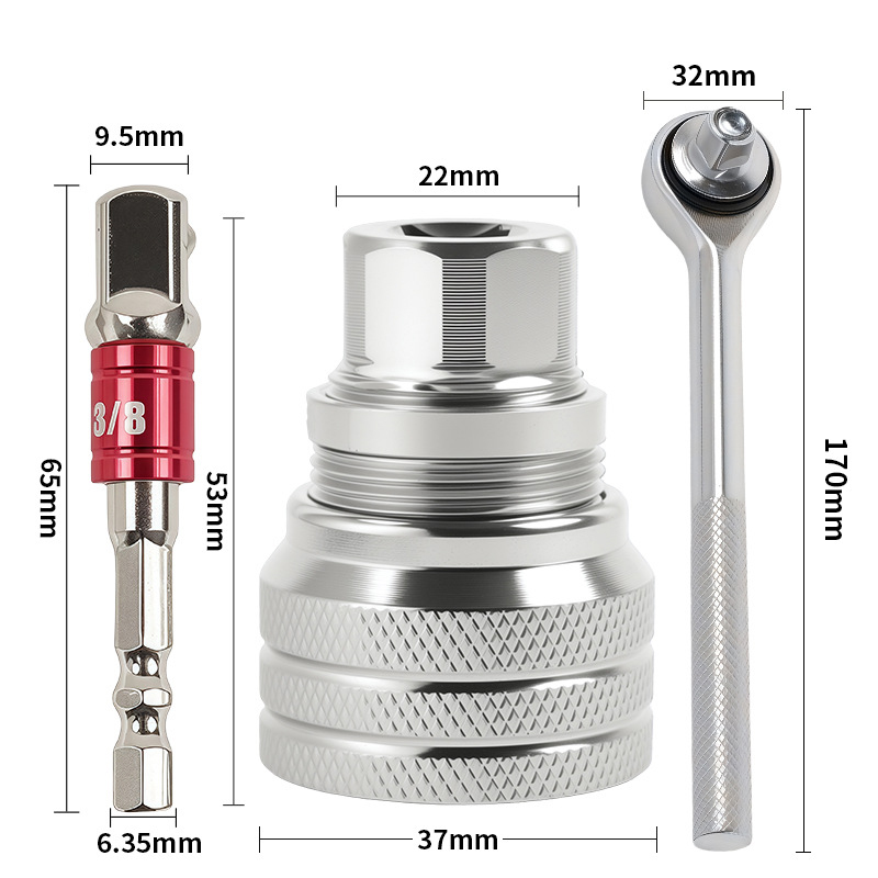 3/8 head ratchet wrench adjustable magic socket 3/8 color ring adapter red