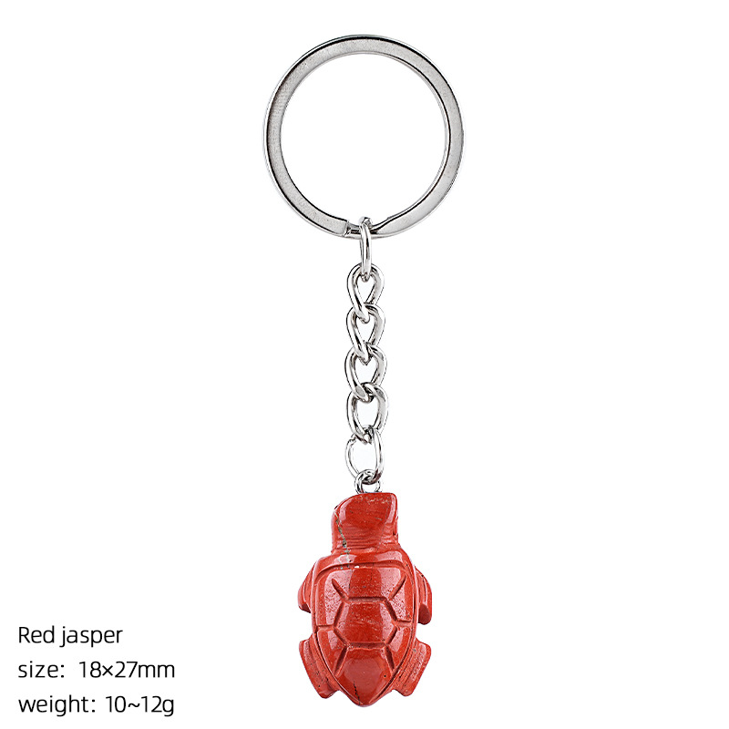 7:Red jasper turtle keychain