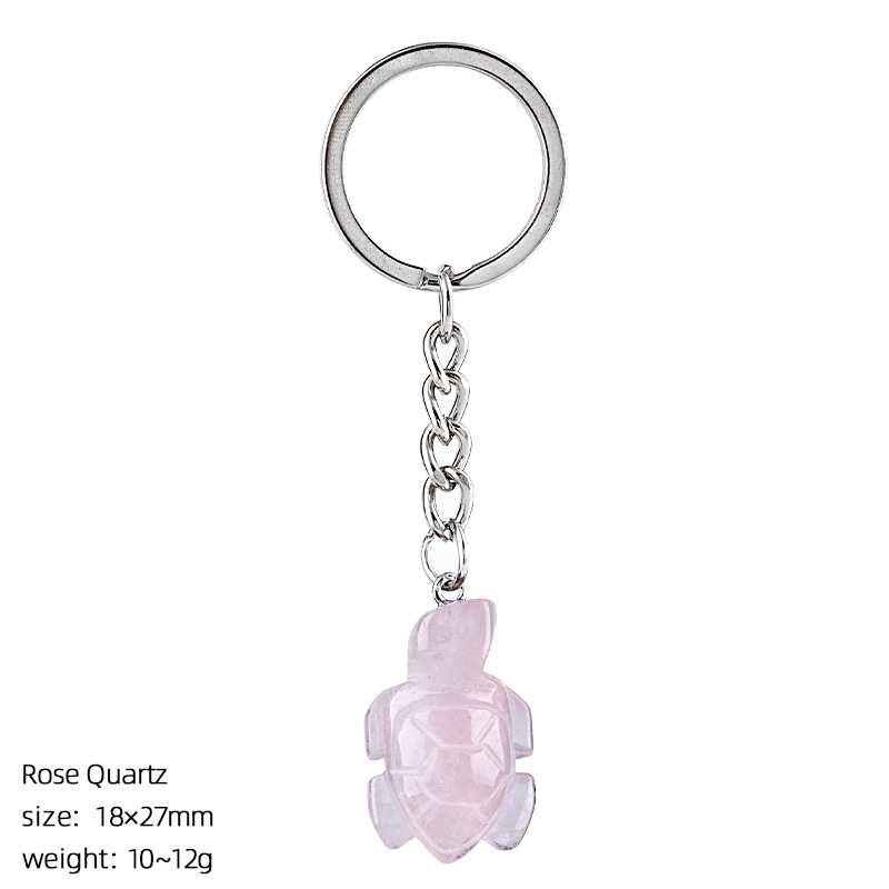 11:Pink crystal turtle keychain