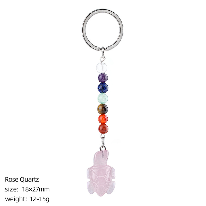 11:Pink crystal turtle keychain