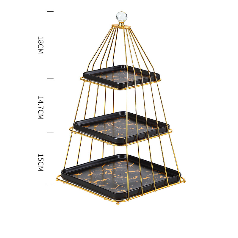 Three layers (gold frame   black gold plate   diamond top)