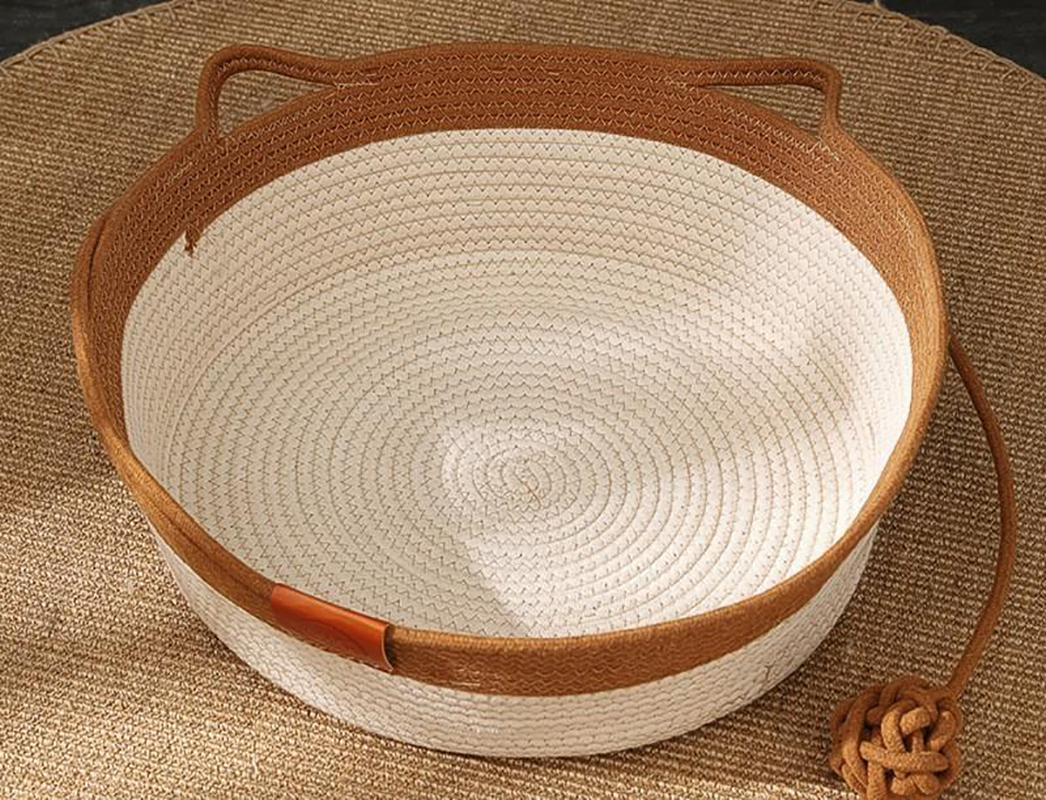 48x15cm Cotton rope rattan nest brown large size