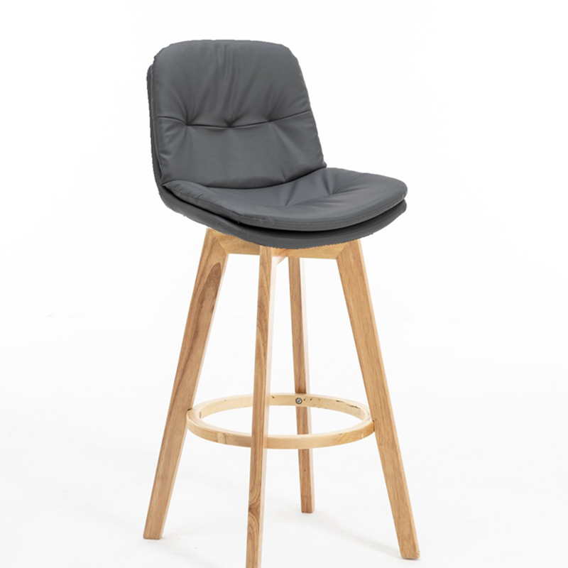 Log frame gray leather