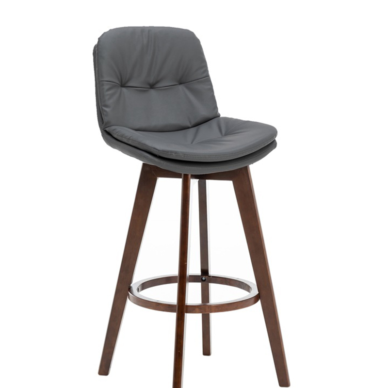 Brown frame gray leather