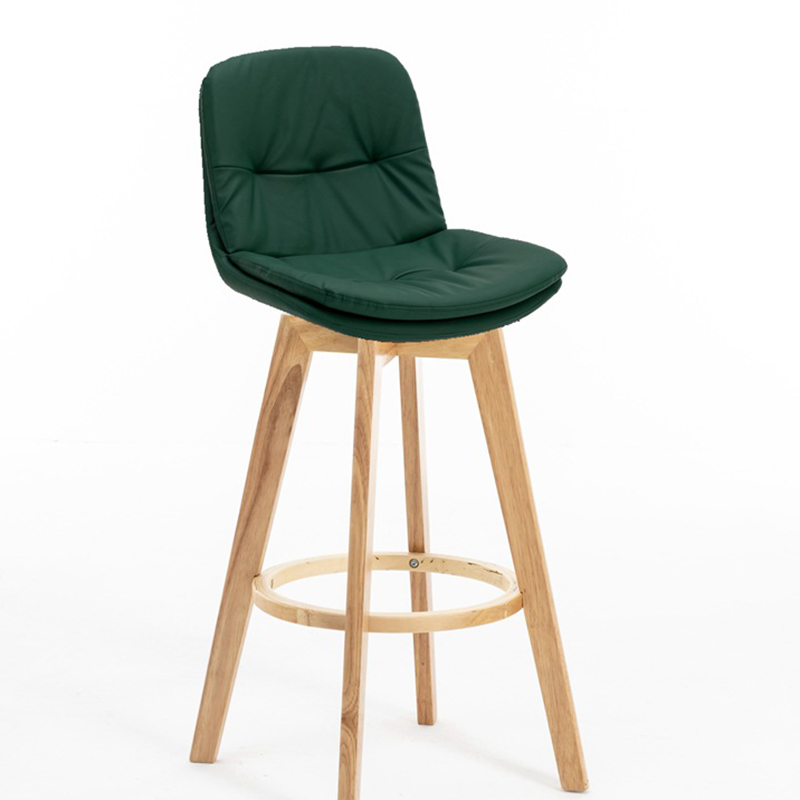 Log frame dark green leather