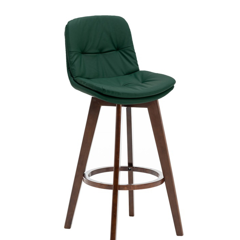 Brown frame dark green leather