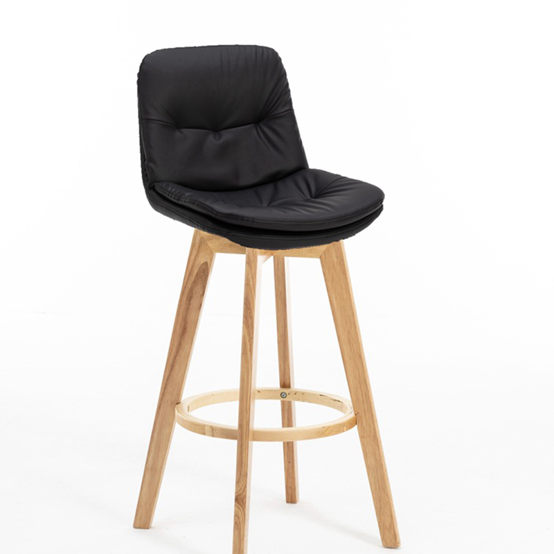 Log frame black leather