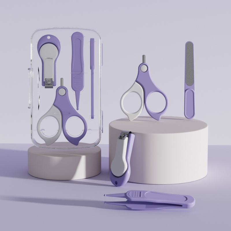 Transparent Boxed Nail Cutters Set of Four-Purple