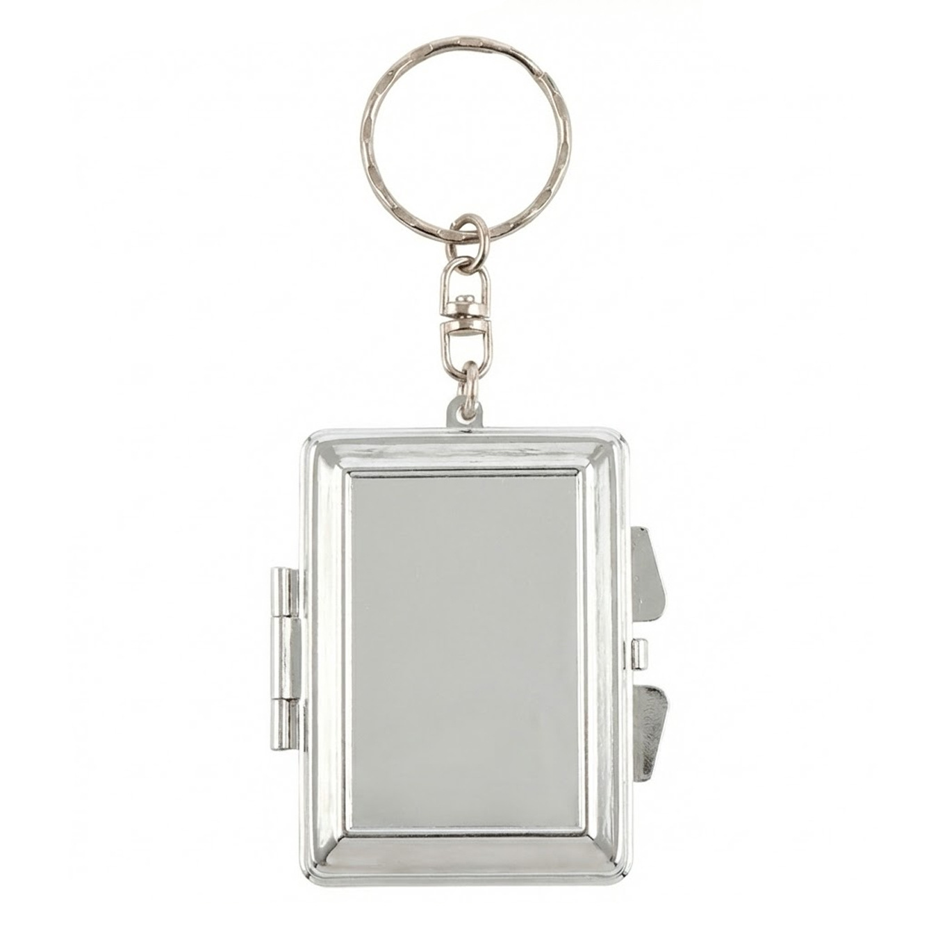Rectangular snap keychain cosmetic mirror