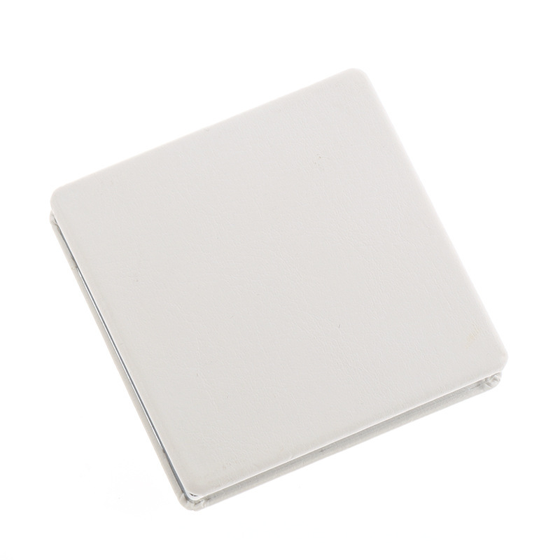 Square outer magnetic pu white leather cosmetic mi