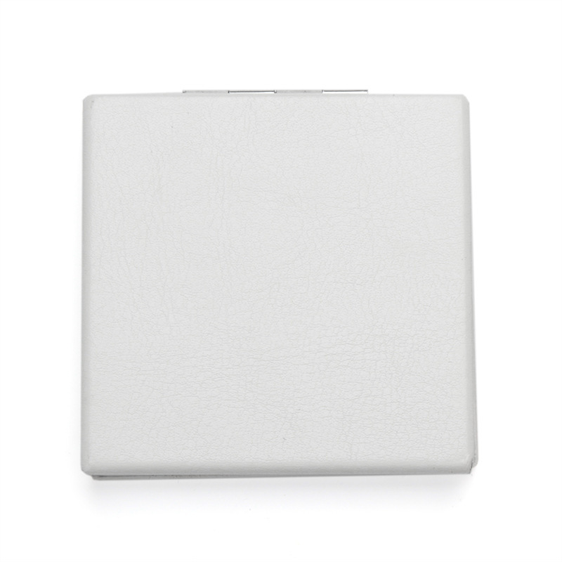 Square outer magnetic pu white leather cosmetic mi