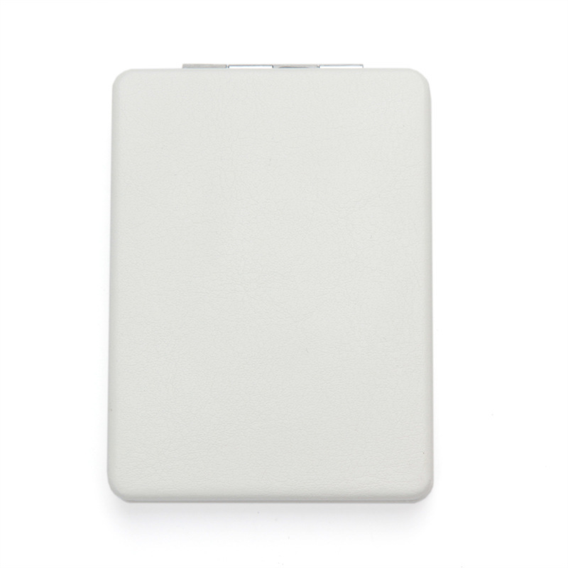 Rectangular external magnetic pu white leather cos