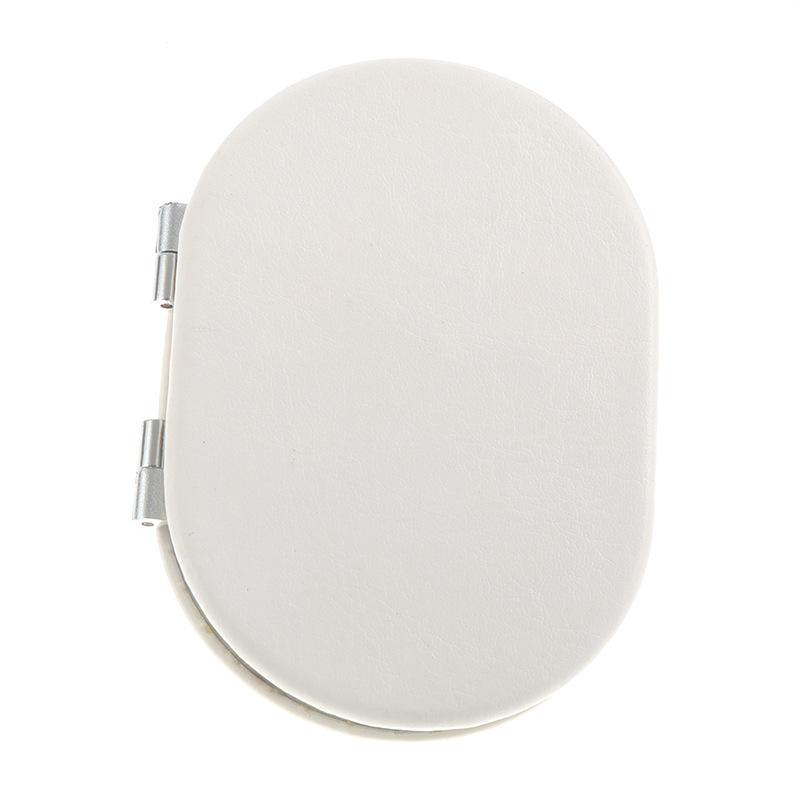 Oval pu white leather cosmetic mirror 55*80mm