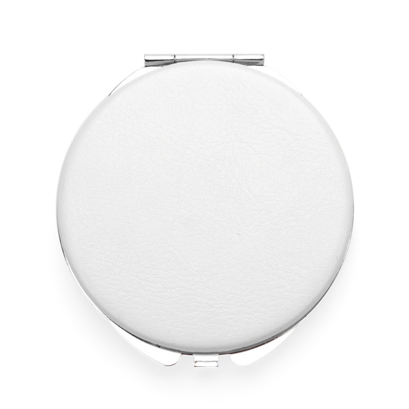 Round buckle pu white leather cosmetic mirror 70*7