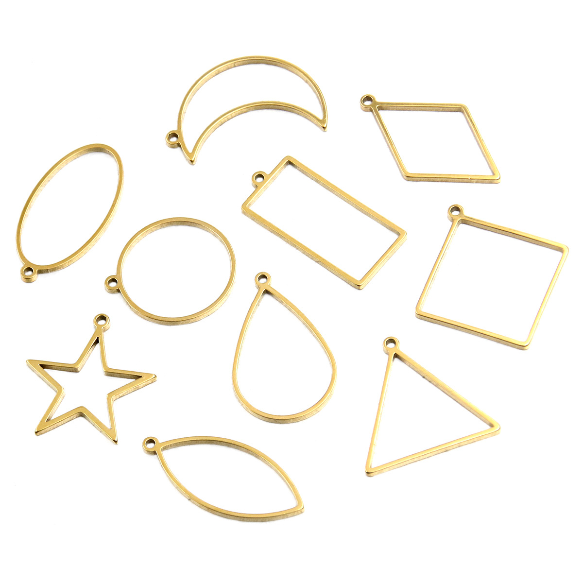 Large-gold 10 styles in a pack (about 6.2g)