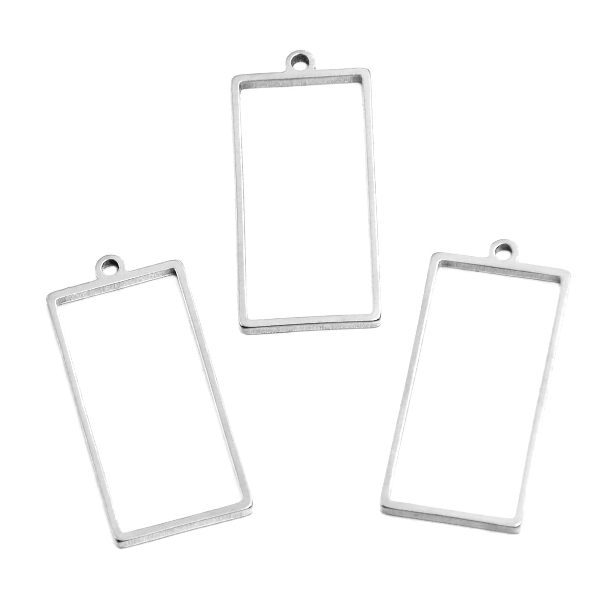 Steel color rectangular large 13x27x1.2mm0.7g