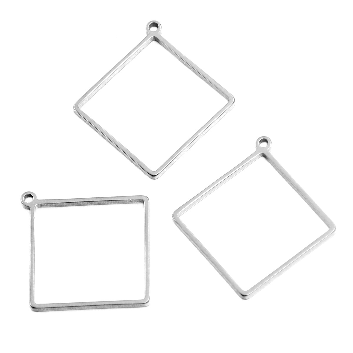 Steel color square large 21x21x1.2mm0.7g