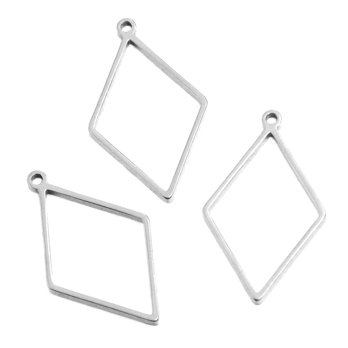 Steel color rhombus large 16x28x1.2mm0.5g