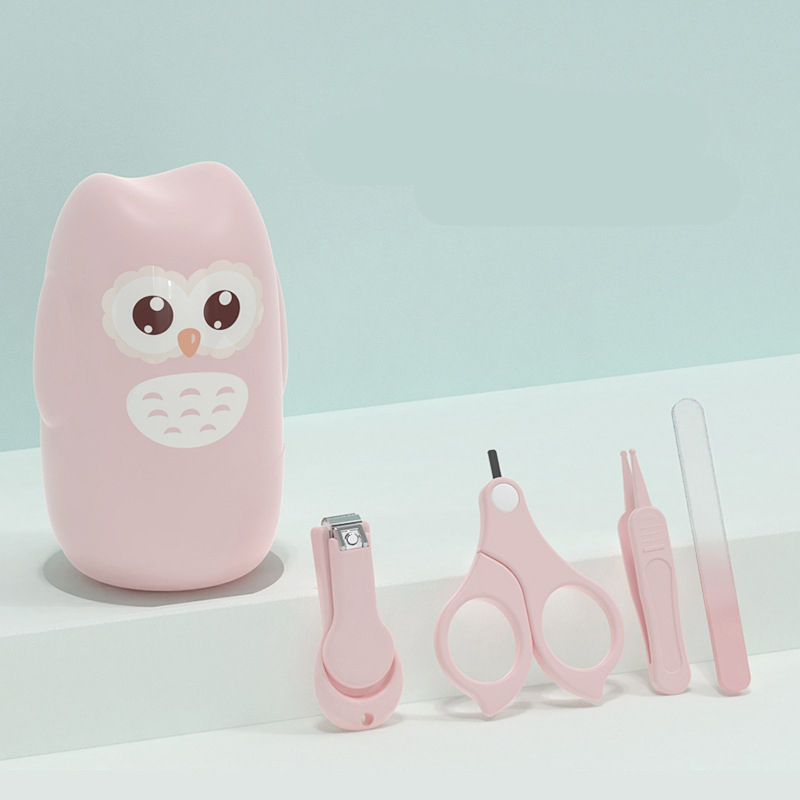 Owl nail scissors set-cherry powder