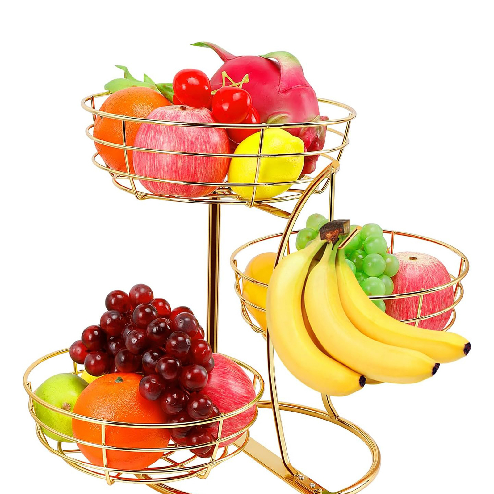 Golden iron fruit basket