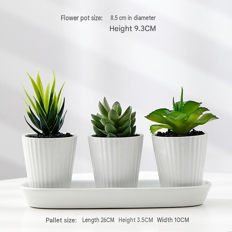 Matte white vertical stripes (without plants)